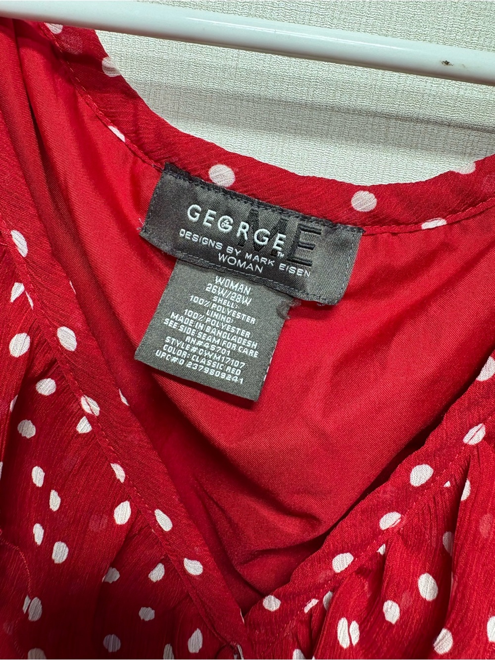 George Red Polka Dot Ruffle Front Blouse - Picture 3 of 7